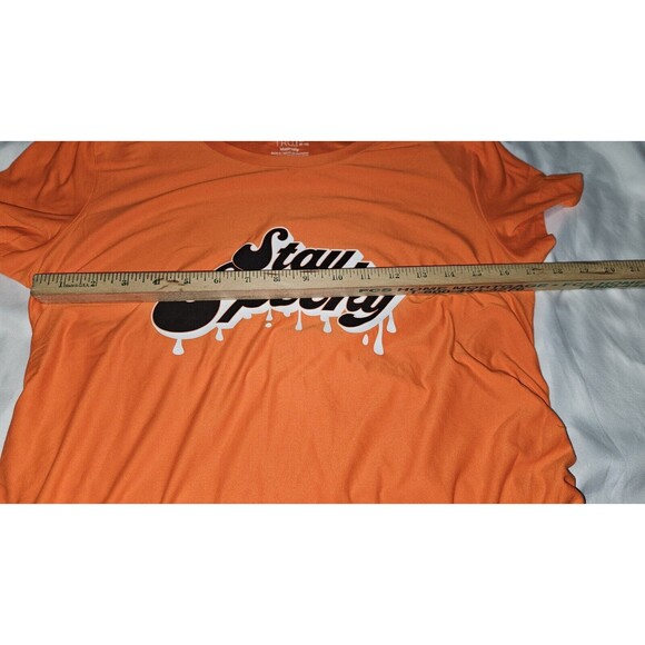 NEW Maternity Shirt MEDIUM 8-10 Orange STAY SPOOKY Halloween TIME & TRU NWT - Picture 6 of 7